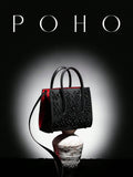Poho lychee pattern studded women's handbag