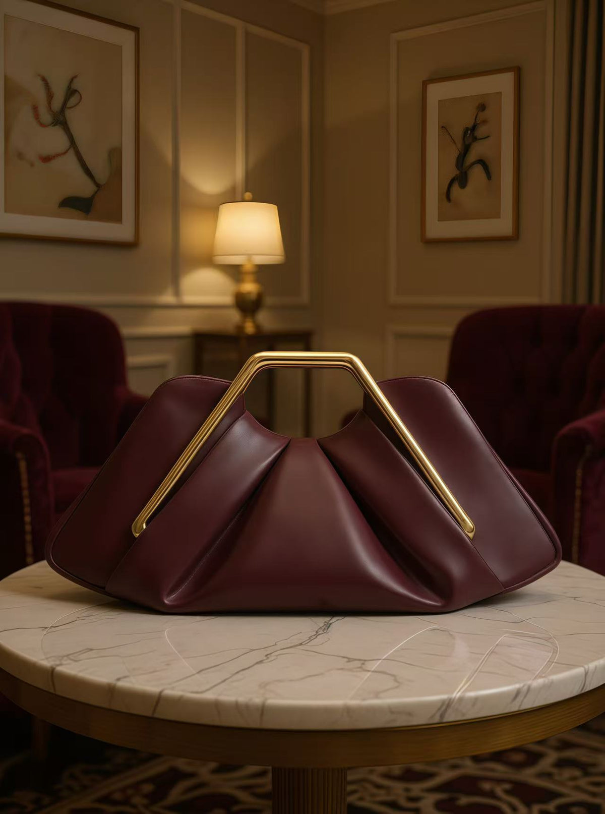 Pleated high end crossbody/ armpit handbag