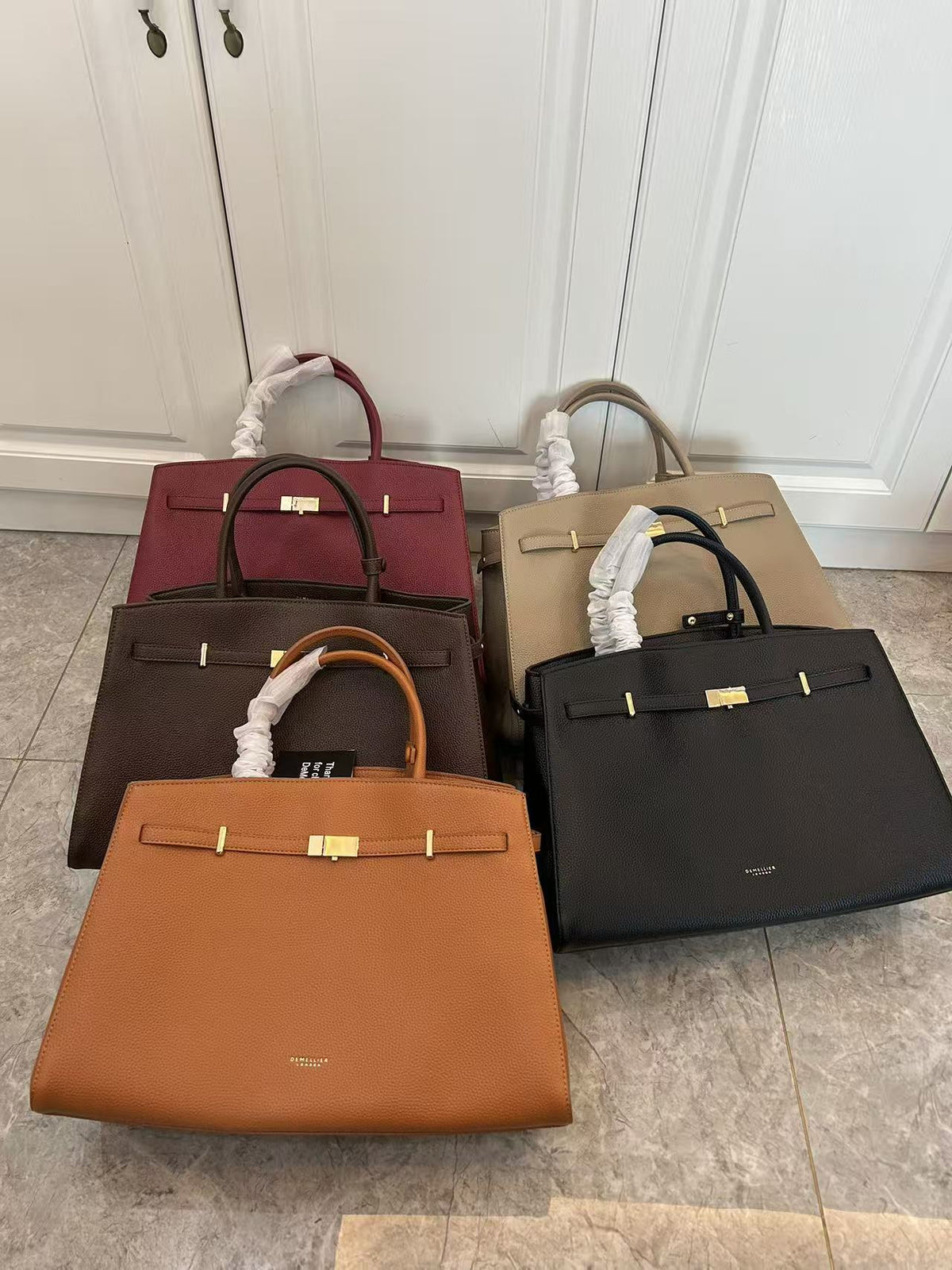 Demellier large capacity commuter tote handbag